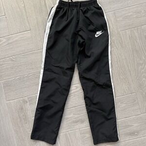 Nike Windbreaker Track Pants Womens Small, Black With White Stripe